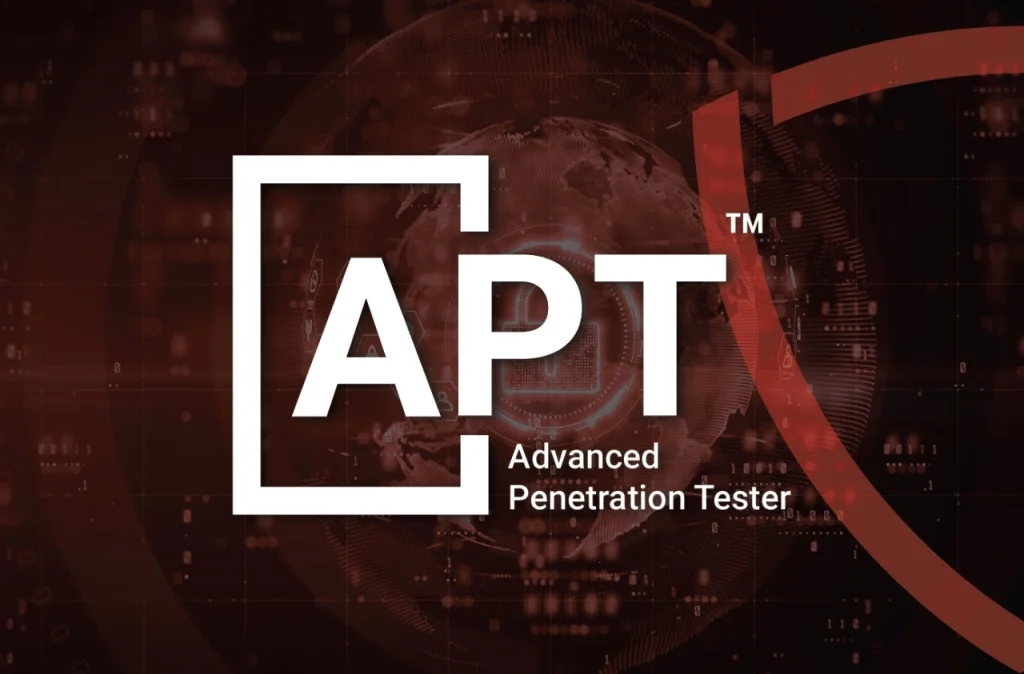 Advanced Penetration Tester Training Course banner with Red and Black Background and APT Course LOGO