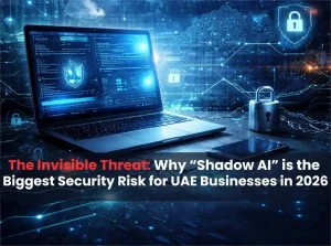 IT professional in Dubai attending AI cybersecurity training UAE to prevent Shadow AI data leaks.